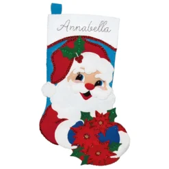 Design Works Santa With Poinsettias Stocking Kit