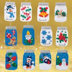 Christmas Mason Jars I & II Felt & Sequin Kit