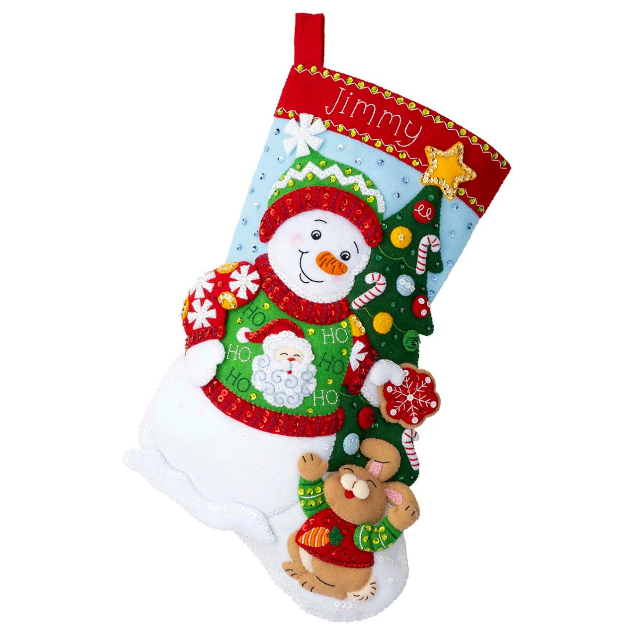 Bucilla Festive Sweater Snowman Stocking Kit 1 Bucilla Festive Sweater Snowman Stocking Kit