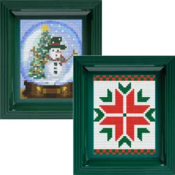 PixelHobby Snowglobe & Snowflake 2, Set Of 2 Mosaic Art Kit