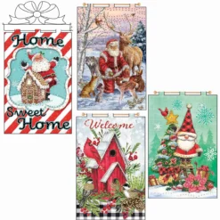 Design Works Holiday Banners & Free Hanger, Set Of 5 Felt & Sequin Kit