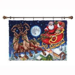 Herrschners Santa's Sleigh Ride Latch Hook Kit