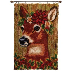 Herrschners Happy Holly-Deer Latch Hook Kit