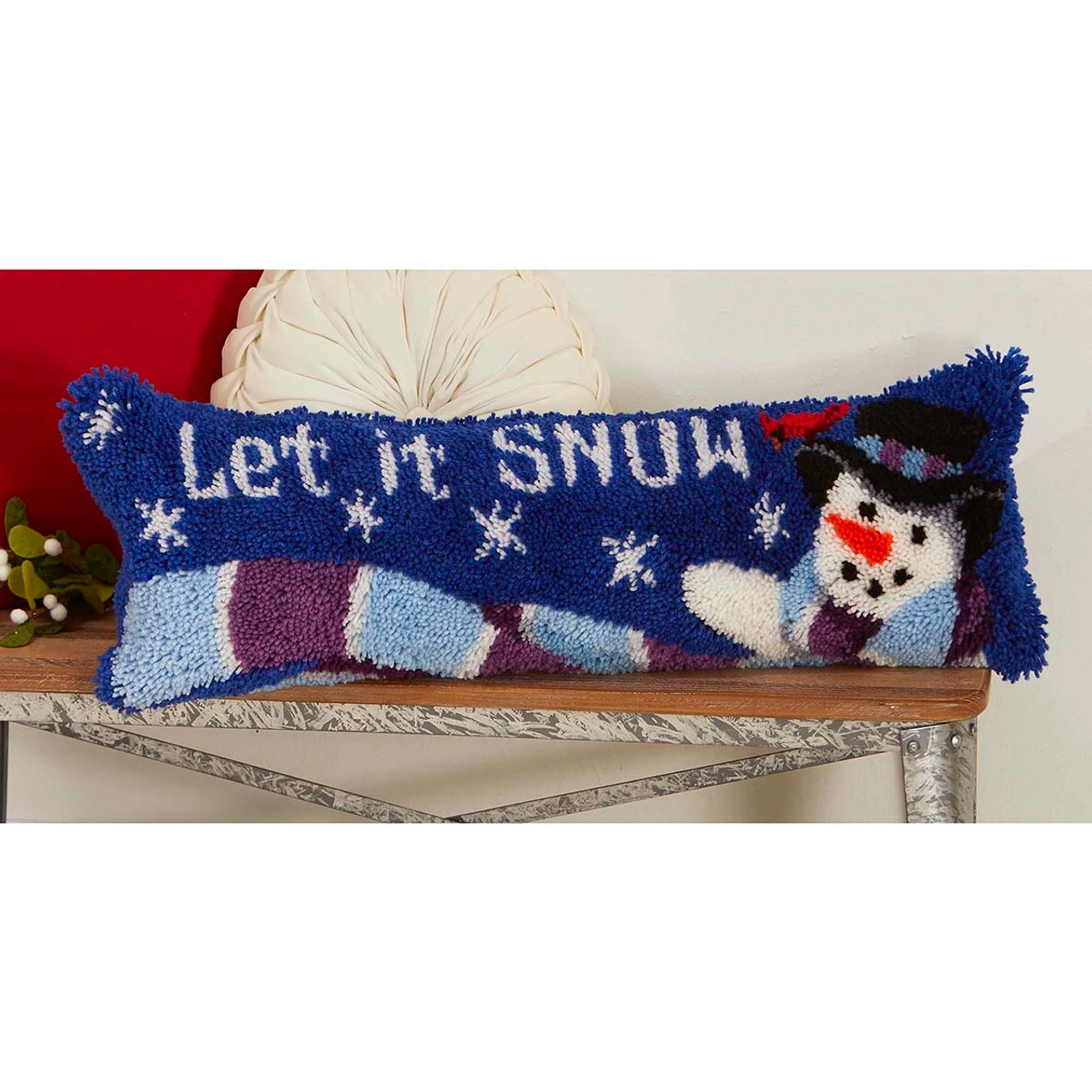 Herrschners Let It Snow Draft Dodger Latch Hook Kit 1 Herrschners Let It Snow Draft Dodger Latch Hook Kit