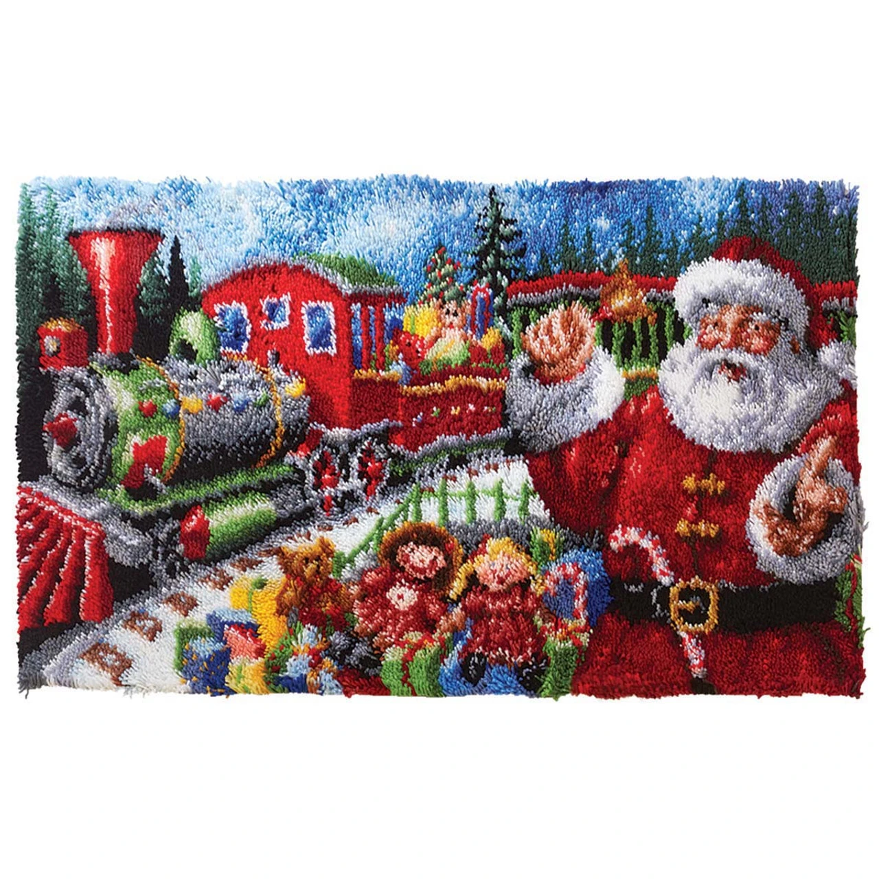 Herrschners All Aboard Santa Express Latch Hook Kit 1 Herrschners All Aboard Santa Express Latch Hook Kit