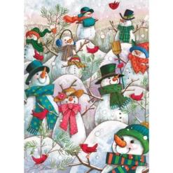 Cobble Hill Hill Of A Lot Of Snowmen Jigsaw Puzzle