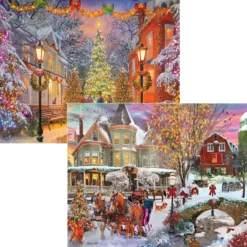 White Mountain Christmas Time & Holiday Singers, Set Of 2 Jigsaw Puzzle